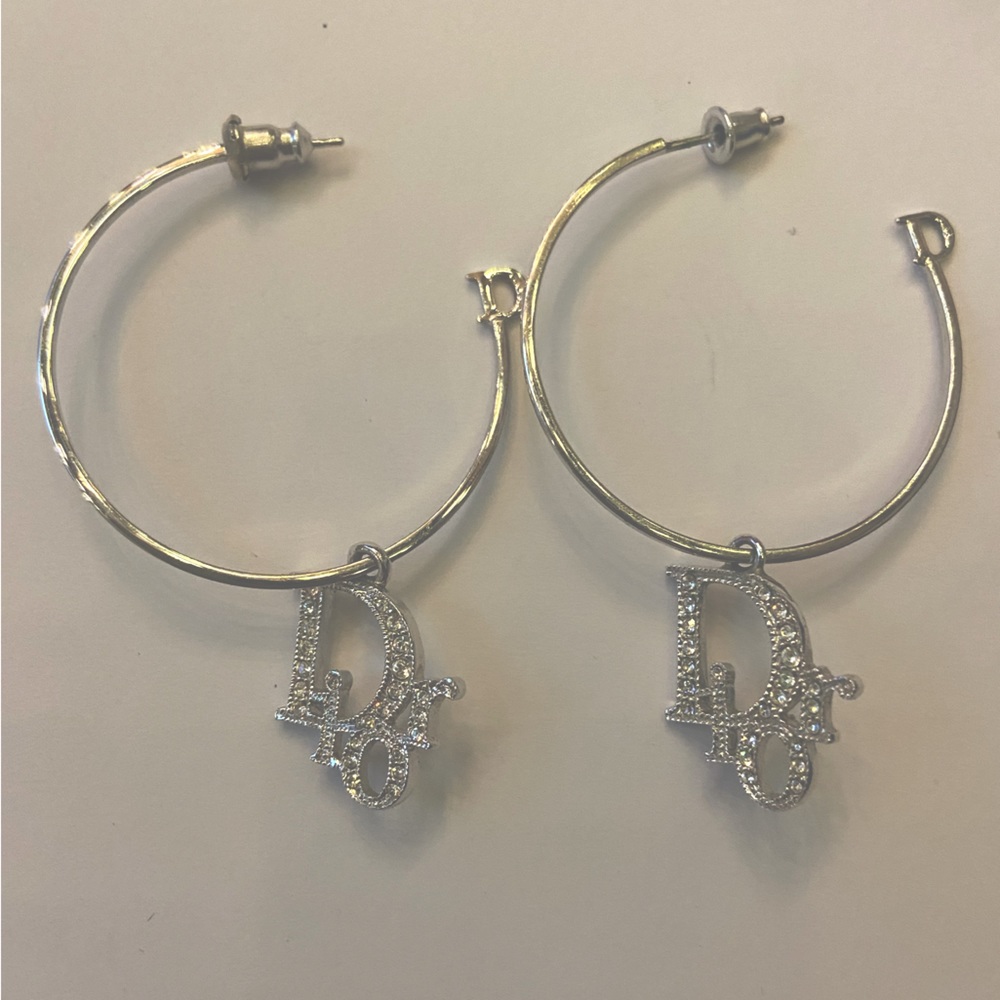 Dior logo hoop earrings